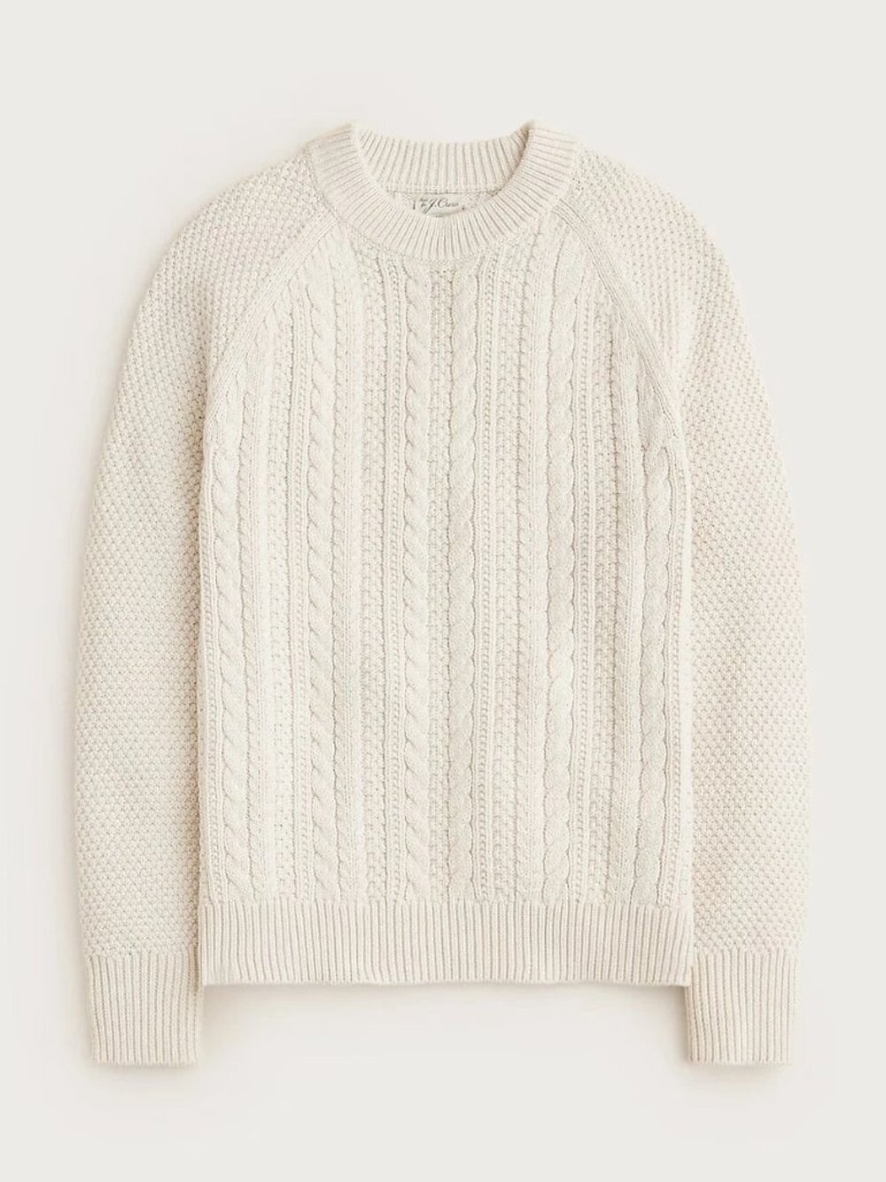 JCrew Cotton Cable Knit Sweater, Tan, Size Large, New With Tags